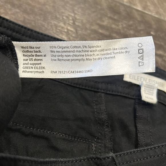 Eileen Fisher Women's Cotton Stretch Ankle Pants Black Size M - Picture 8 of 8
